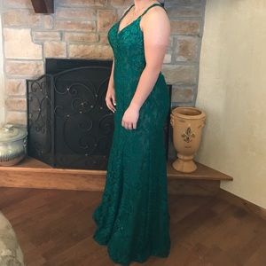 Green Lace Prom Dress